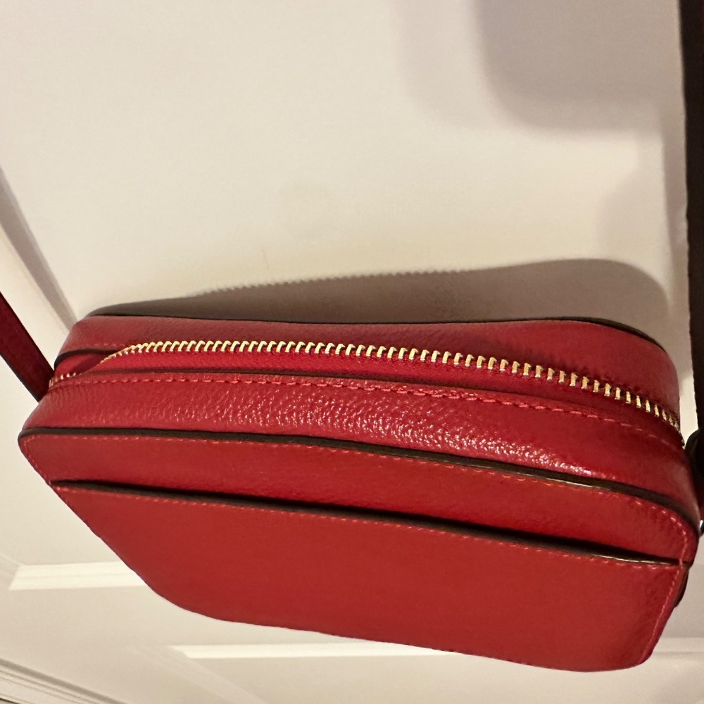 Red Leather Coach Side Bag - Picture 8 of 14